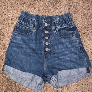 High waisted button up shorts